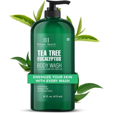 Botanic Hearth Eucalyptus & Tea Tree Body Wash – 16 fl oz | Refreshing & Invigorating Shower Gel for Men & Women, Helps Soothe Skin, Sulfate & Paraben Free