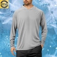 thumbnail image 2 of Men's UPF50+ Sun Protection Shirts with Hood, Quick Dry Long Sleeve Hooded Rash Guard, Athletic Running Workout Fishing Cooling Shirts, 2 of 5