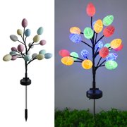 Solar Easter Egg Lights with Stems | Outdoor Led Decorative Eggs with Stakes | 2 Mode Solar Garden Lights for Yard Walkway | Weatherproof Whimsical Holiday Decor