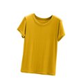 thumbnail image 2 of Weiqiqre T-Shirt à Col Rond pour Femme à Manches Courtes Ajusté T-Shirt Mince Uni Haut de Pyjama Pyjama à Manches Courtes, 2 of 8