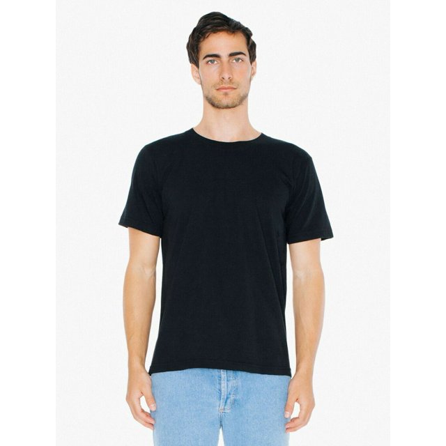 American Apparel USA-Made Fine Jersey Tee, S, Black