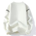 thumbnail image 3 of Pisexur Mens Sweater Casual Fashion Solid Color Ribbed Knit Sweaters Long Sleeve Crewneck Sweater Fall Winter Warm Oversized Pullover Sweaters Plus Size Sweaters M-4XL, 3 of 7