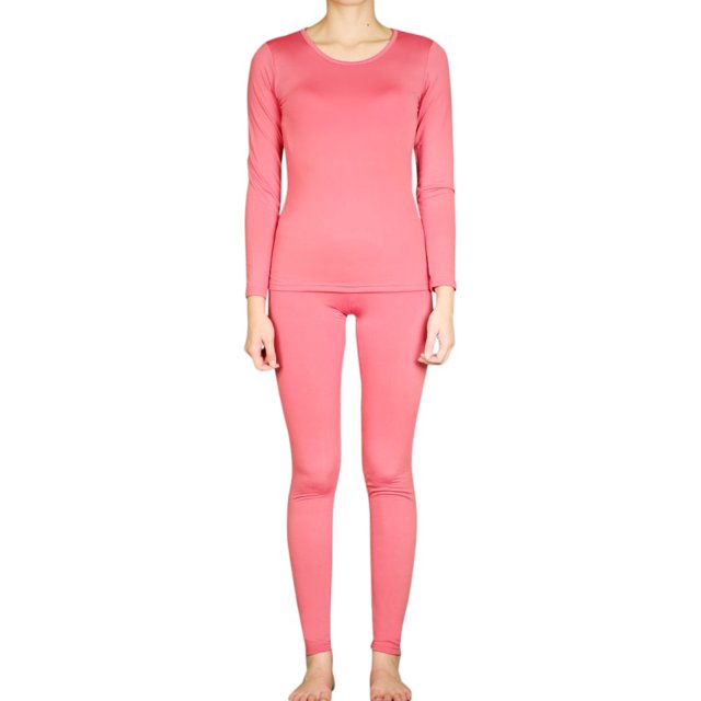 LAVRA Womens Microfiber Long Johns Thermal Sous-Vêtements Deux Pièces Ensemble -XL-Raspberry