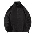 thumbnail image 1 of Dvkptbk Veste à Capuche pour Homme, Veste Coquille Rigide, Vêtements de Sport d'Extérieur, Trench à Col Roulé pour Homme, Veste Décontractée de Style Affaires pour Hommes d'Âge Moyen en Liquidation, 1 of 4