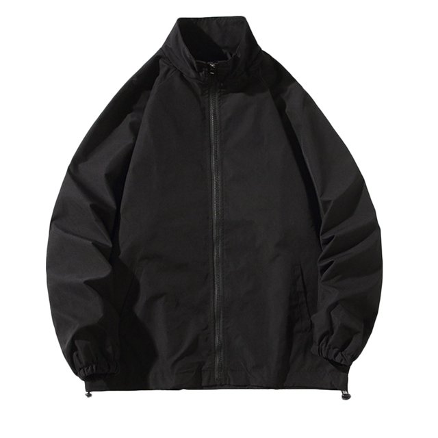 Dvkptbk Veste à Capuche pour Homme, Veste Coquille Rigide, Vêtements de Sport d'Extérieur, Trench à Col Roulé pour Homme, Veste Décontractée de Style Affaires pour Hommes d'Âge Moyen en Liquidation