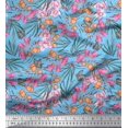 thumbnail image 1 of Soimoi Polyester Crepe Fabric & Orchids Floral Print Sewing Fabric Yard 42 Inch Wide, 1 of 3