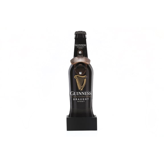 Guinness Ouvre-Bouteille en Bois avec Collecteur de Capsules, Montage Mural, Cadeau Idéal pour Hommes et Amateurs de Bière