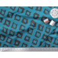 thumbnail image 2 of Soimoi Blue Modal Satin Fabric Square Geometric Decor Fabric Printed Yard 42 Inch Wide, 2 of 3