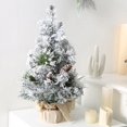 thumbnail image 1 of POINTERTECK 12Inch Tabletop Christmas Tree Mini Snow Flocked Pine cone Artificial Christmas Tree for Table Top Desk Classic Series Holiday Decoration, 1 of 8