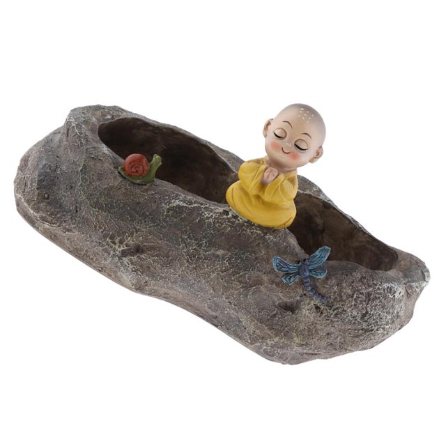 GROWTH TANK Mignon Pot de Fleurs en Résine Ornement de Bureau Moine