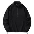 thumbnail image 1 of KIHOUT Sweatshirts Men's Fashion Fallow Half Zipper Solid Color Long Sleeve Carry Pockets High Collar Jacket BK/L5, 1 of 8