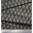 thumbnail image 2 of Soimoi Gray Cotton Voile Fabric Floral Block Printed Fabric 1 Yard 56 Inch Wide, 2 of 5