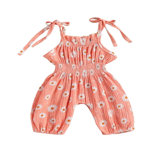 Barboteuse Imprimé Marguerite pour Bébés Filles Mode Barboteuse Combinaison
