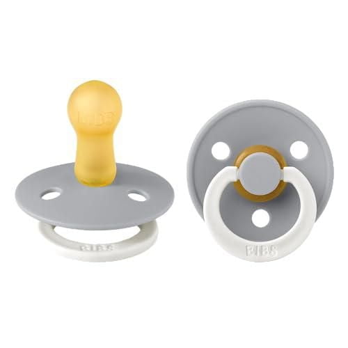 Sucettes BIBS | Sucette en Caoutchouc Naturel pour Bébé | Ensemble de 2 Sucettes Sans BPA | Fabriqué au Danemark | Lilas Poudré | Age Taille 6-18 Mois