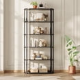 thumbnail image 1 of 6-Tier Bookshelf, 71" Tall Open Bookcase with Metal Frame, Freestanding Display Shelf for Bedroom, Living Room & Office, 1 of 7