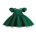 thumbnail image 1 of Kid Baby Girl Bowknot Striped Pageant Formal Gown Party Dresses, 1 of 7