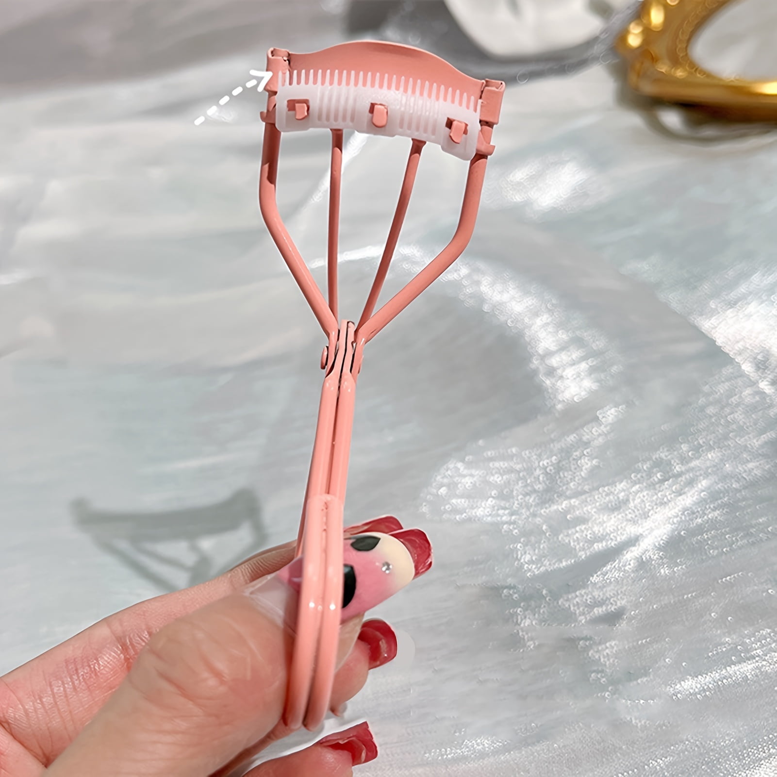 2 Pcs Boucleurs de Cils avec Peigne Intégré Boucleur de Cils pour les Yeux avec Brosse Mini Petit Meilleur Outil pour Cils, Boucleurs de Cils avec Peigne Intégré Beauté Boucleurs de Cils Coupe-Cil, Outil de Maquillage Boucleur de Cils pour Fe