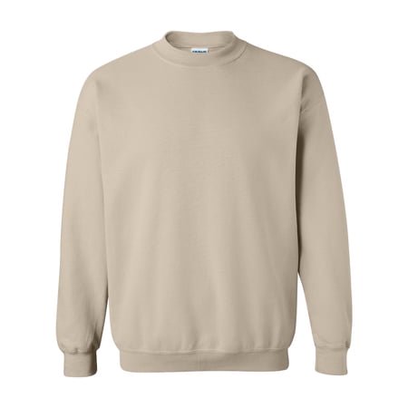 Gildan Chandail Molletonné en Mélange Épais de Couleur beige Neutre, Présentant un design Classique à Col Rond avec Poignets et Ourlet Côtelés. Ce Chandail Molletonné pour Homme Est Idéal pour le Quotidien Ou comme option de Superposition, Offrant une Coupe Confortable et Décontractée.
