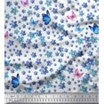 thumbnail image 1 of Soimoi Cotton Cambric Fabric Butterfly & Flower Decor Fabric Printed Yard 56 Inch Wide, 1 of 3