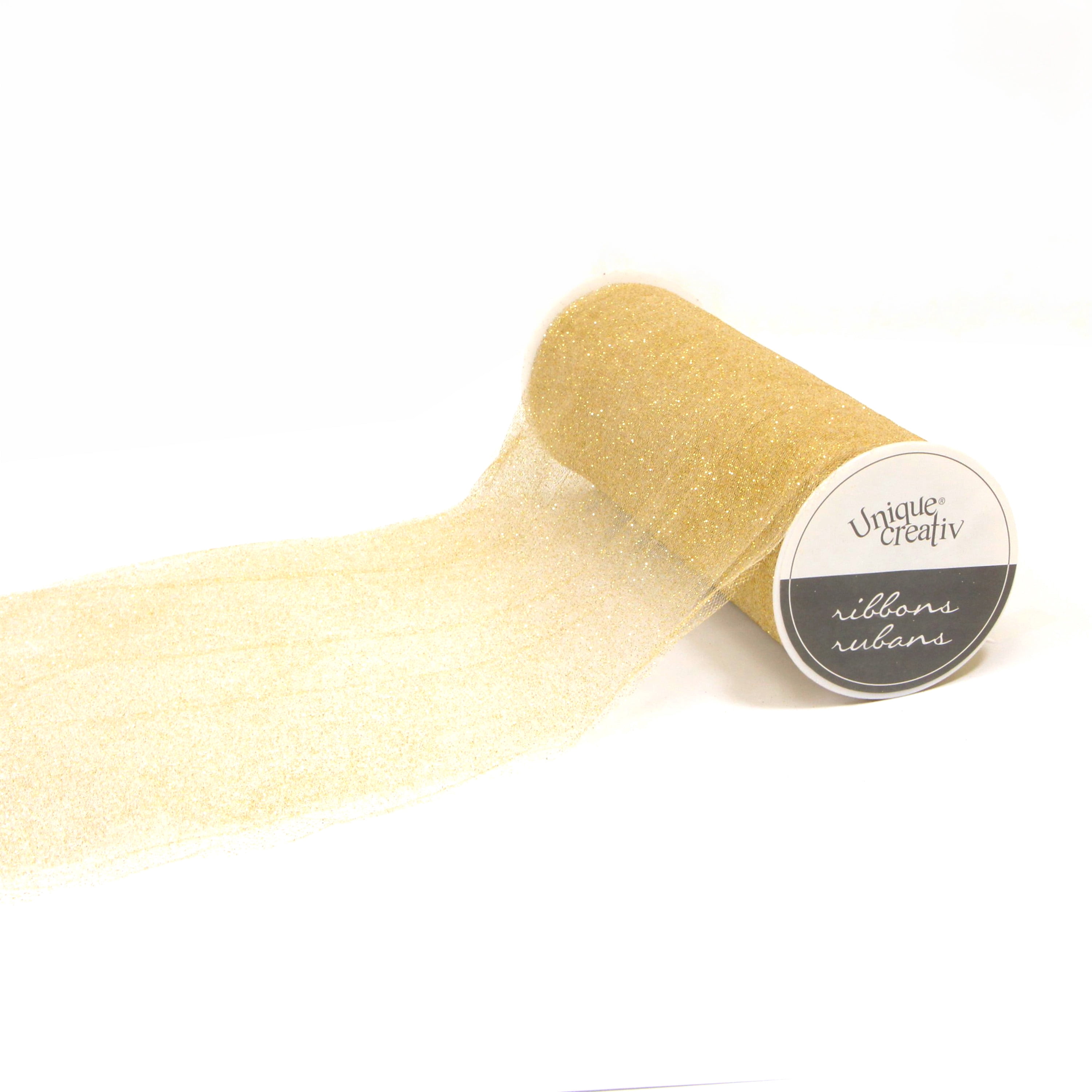 UNIQUE CREATIV ruban, tulle, or métallique, 60 cm × 14,63 m (24 po × 16 vg)