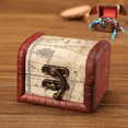 thumbnail image 3 of Vintage Wood Jewelry Box with Mini Metal Lock, Wooden Treasure Box for Storing Jewelry Pearl Bracelet Earrings Necklace Brooch, Jewelry Boxes for Home Travel Decoration with Space-Saving, 3 of 5