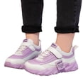 thumbnail image 2 of 2025 Girls Sneakers Four Season Children Sneaker Sneaker Flat Thick Bottom Non Slip Lightweight Mesh Upper Breathable Comfortable Lace Up Hook Loop Solid, 2 of 9