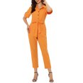 thumbnail image 1 of Unique Bargains Combinaison Cargo à Taille Nouée pour Femme, Orange, TP, 1 of 6