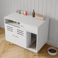 thumbnail image 3 of EastVita Enclos pour Litière de Chat de 31,5 Pouces, Boîte Cachée avec Rangement, Blanc, 3 of 8