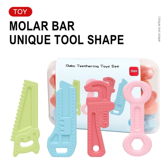 XZNGL Molar Toy Teething Toys 0-6 Months 6-12 Months-soothe Babys Pain-BPA-free Silicone-4 Pieces