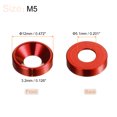 thumbnail image 2 of Unique Bargains Lot de 30 Rondelles à Encastrer M5 en Alliage d'Aluminium Anodisé pour Finition, Rouge, 2 of 4
