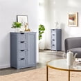 thumbnail image 2 of Yaheetech Armoire de Rangement en Bois avec Tiroirs et Placard, Gris, 2 of 7