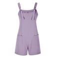 thumbnail image 4 of SHIXIAOO Combinaisons pour Femmes Été Décontracté Combinaison Short Bretelle Ajustable Salopette Jambe Grand Combishort Short avec Poches Pantalon Combinaison Combishort Confortable Combinaisons d'Été, 4 of 4
