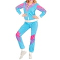thumbnail image 1 of Fortune 90s Hip Hop Tracksuit, Patchwork Long Sleeve Coat Long Pants for Women, 1 of 5