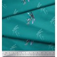 thumbnail image 2 of Soimoi Tissu en Coton Canard Libellule & Texture Imprimée 1 Yard 56 Pouces de Large, 2 of 3