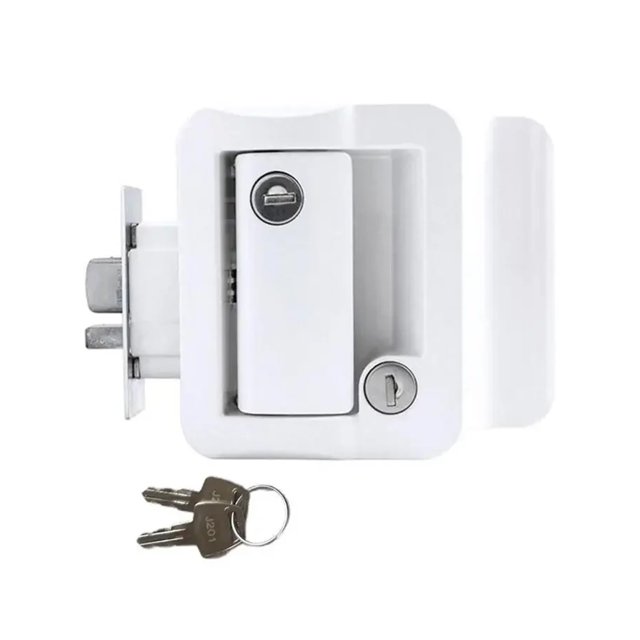 RV Travel Trailer Entry Door Lock Camper Door Latch Handle With Keys Motorhome Door Lock Replacement
