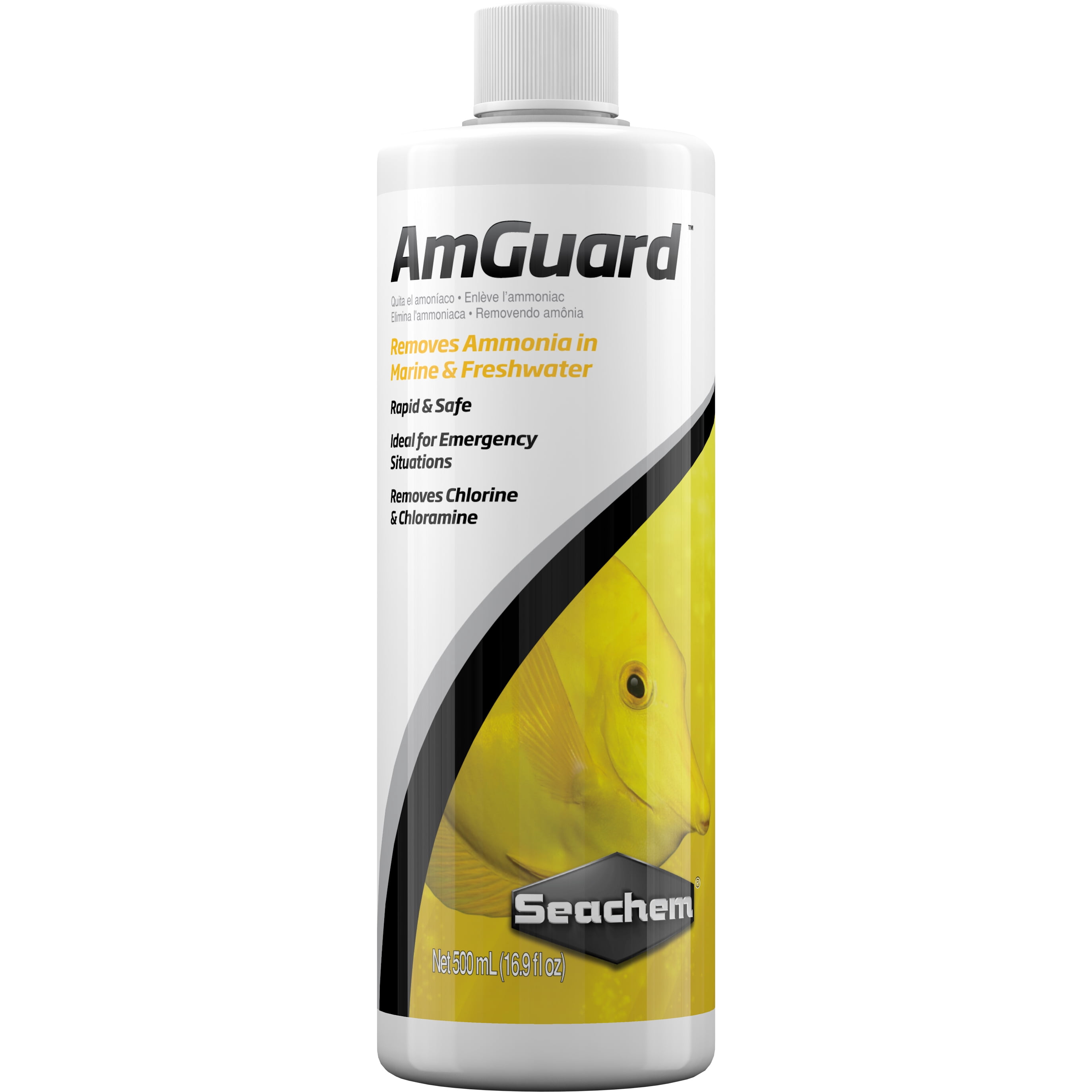 Seachem Liquid Amguard Aquarium  Ammonia Remover Treatment, 500mL for Fish Tanks