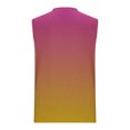 thumbnail image 4 of Sentmoon Débardeur pour Homme Été Sans Manches Col Rond Gilet pour Homme Couleur Dégradée Coupe Décontractée Grande Taille Musculation Évacuation de l'Humidité Chandails pour Homme Vacances pour Tenue de Rue Décontractée Orange TG, 4 of 5
