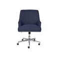 thumbnail image 1 of Serta Leighton Chaise d'Appoint de Bureau à Domicile en Mousse Mémoire, Hauteur Réglable, avec Base en Acier Inoxydable Finition Chrome, Tissu Sergé, Bleu Sanctuaire, 1 of 10