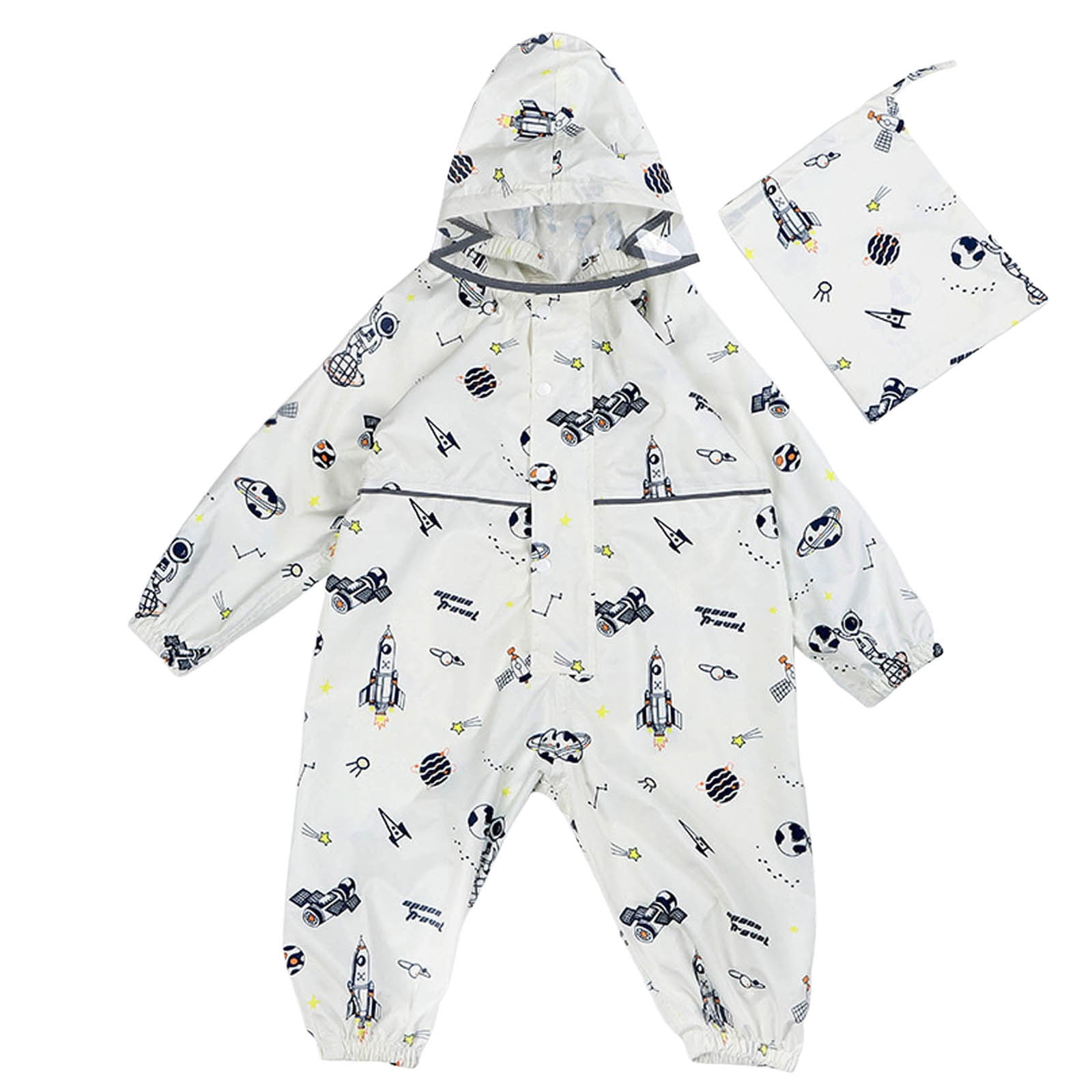 Girls Waterproof Hooded Coats Waterproof Kid Rainsuit Poncho One Piece Reusable Outdoor Rainwear Clothes