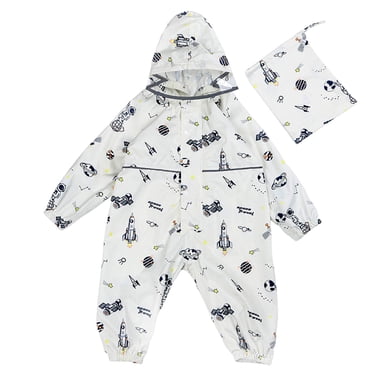 YOUSNH Kid Rainsuit Poncho Girls Waterproof Hooded Coats One Piece Reusable Outdoor Raincoat Girls Rain Wear White_002 2-3 Years