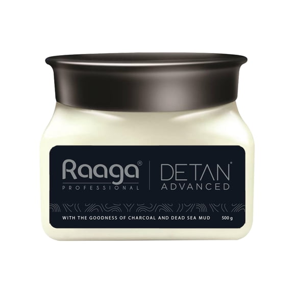 Raaga Professional Advanced DeTan Cream Removes Tan Dead Skin Enriched with Charcoal Dead Sea Mud Deep Cleansing Purifying Hydrating Formula 1764 Oz 500g