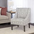 thumbnail image 2 of HomePop Fauteuil d'Appoint Moderne à Accoudoirs Incurvés, Gris Géométrique, Moyen, 2 of 13