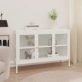 thumbnail image 1 of vidaXL Buffet Blanc 105x35x70 cm Acier et Verre, 1 of 5