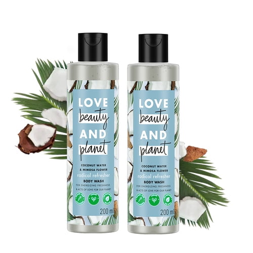 Love Beauty and Planet Coconut Water & Mimosa Flower Body Wash (200ml + 200ml) (Pack of 2)