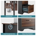 thumbnail image 4 of Bestier 48” Office Desk with Drawers, Computer Writing Desk with Keyboard Tray & 2 Hooks for Home Office, Cherry, 4 of 9