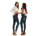 thumbnail image 1 of Cover Girl Women's Plus Size Low Rise Skinny Jeans, Dark Rinse, Size 14W, 1 of 10