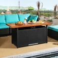 thumbnail image 2 of Costway 57" Rectangular Propane Gas Fire Pit 50,000 Btu Heater Stainless Steel Outdoor Table Brown, 2 of 10