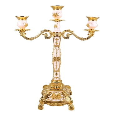 Metal Candle Holder,Metal Arms Candelabra European Pillar Candelabra Vintage Candelabra Decoration Modern Innovation