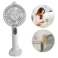 thumbnail image 3 of Personal Cooling Companion for On-the-Go 3-Speed misting fan, 2000mAh Portable Hand Fan with Stand, White, 3 of 5