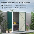 thumbnail image 4 of Outsunny 5'x3' Outdoor Storage Shed w/ Single Door, Green, 4 of 10
